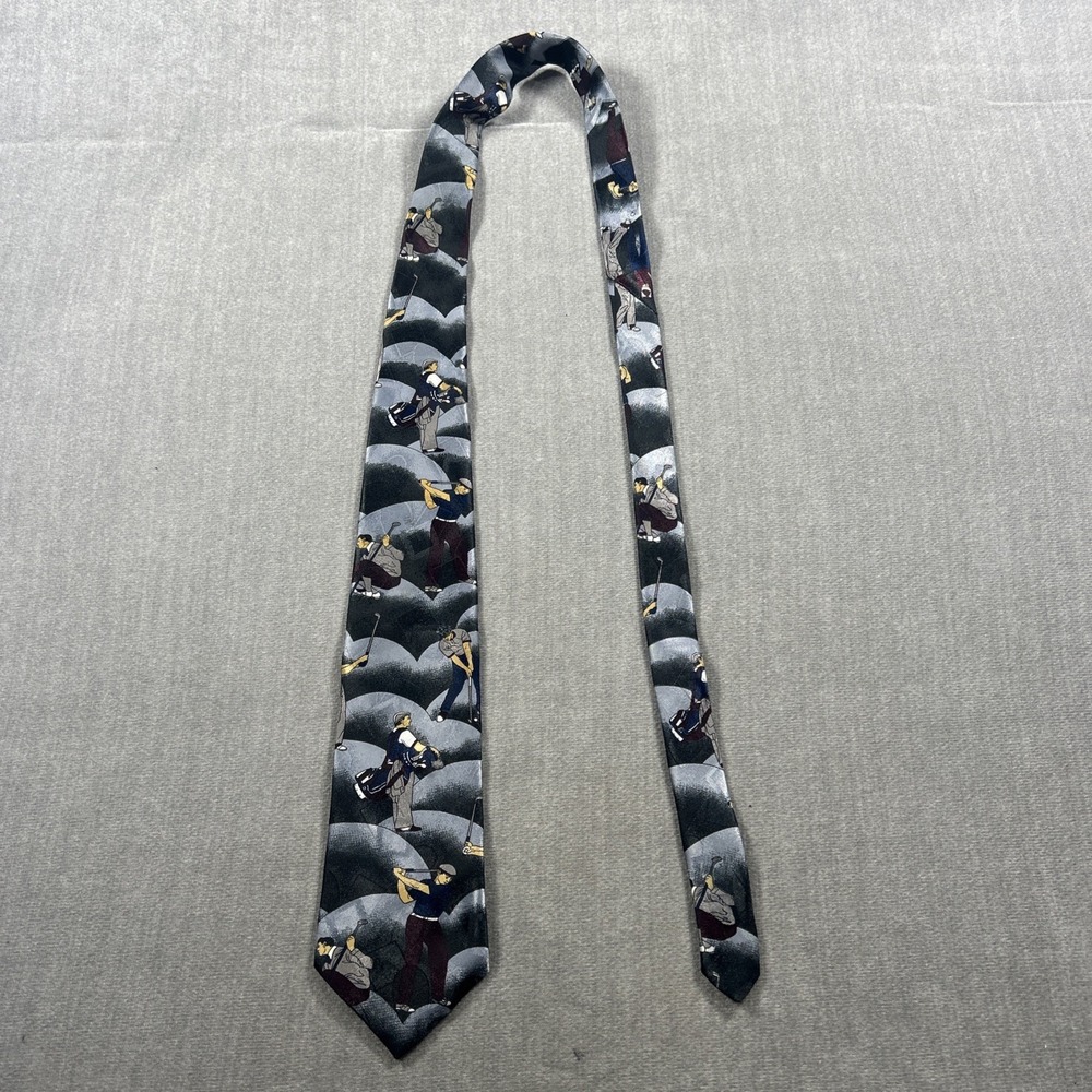 American Sports Golf Men's Neck Tie Blue Sporty Designer Accessory USA Made